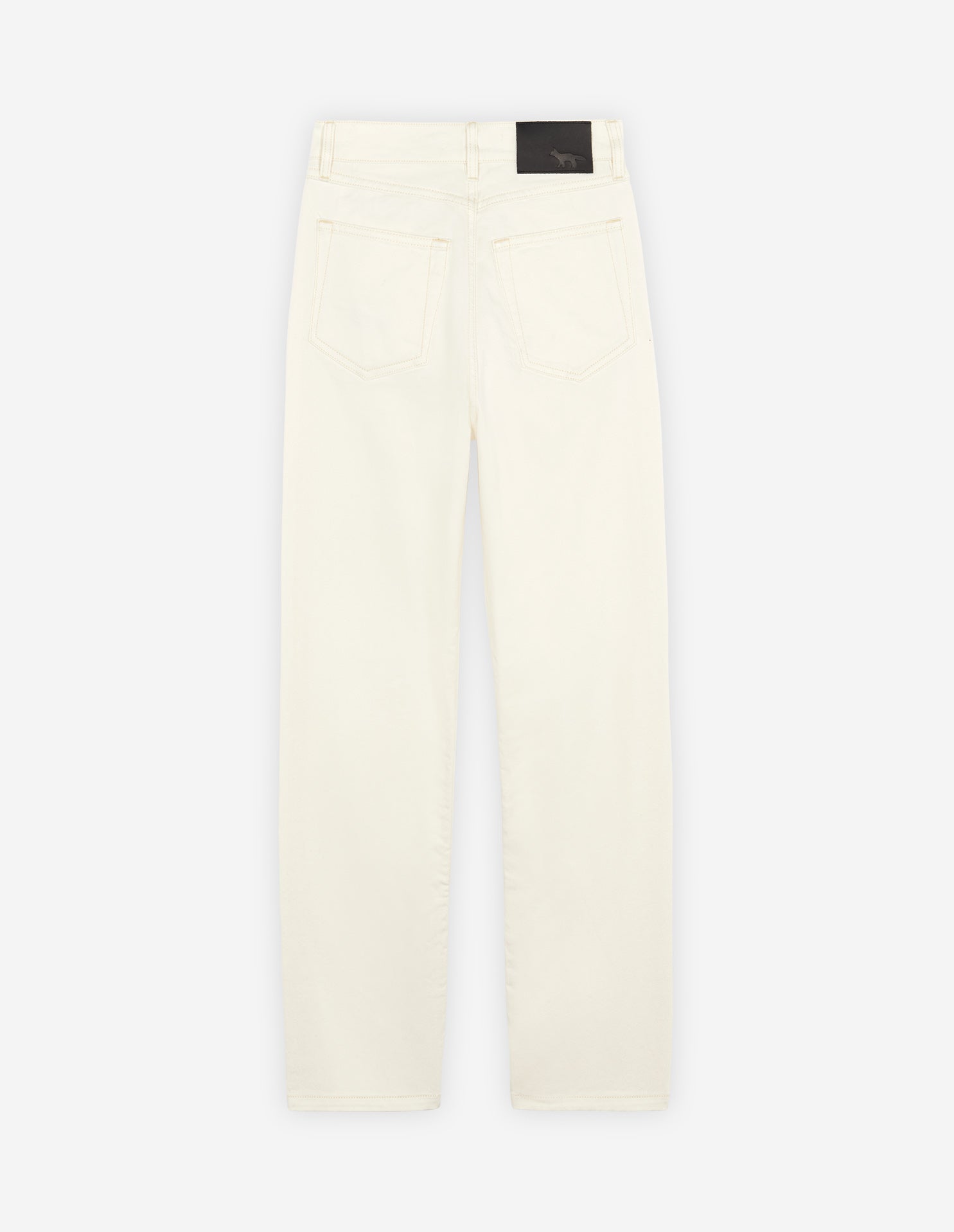 Pantalon droit 7/8 en denim - Ecru
