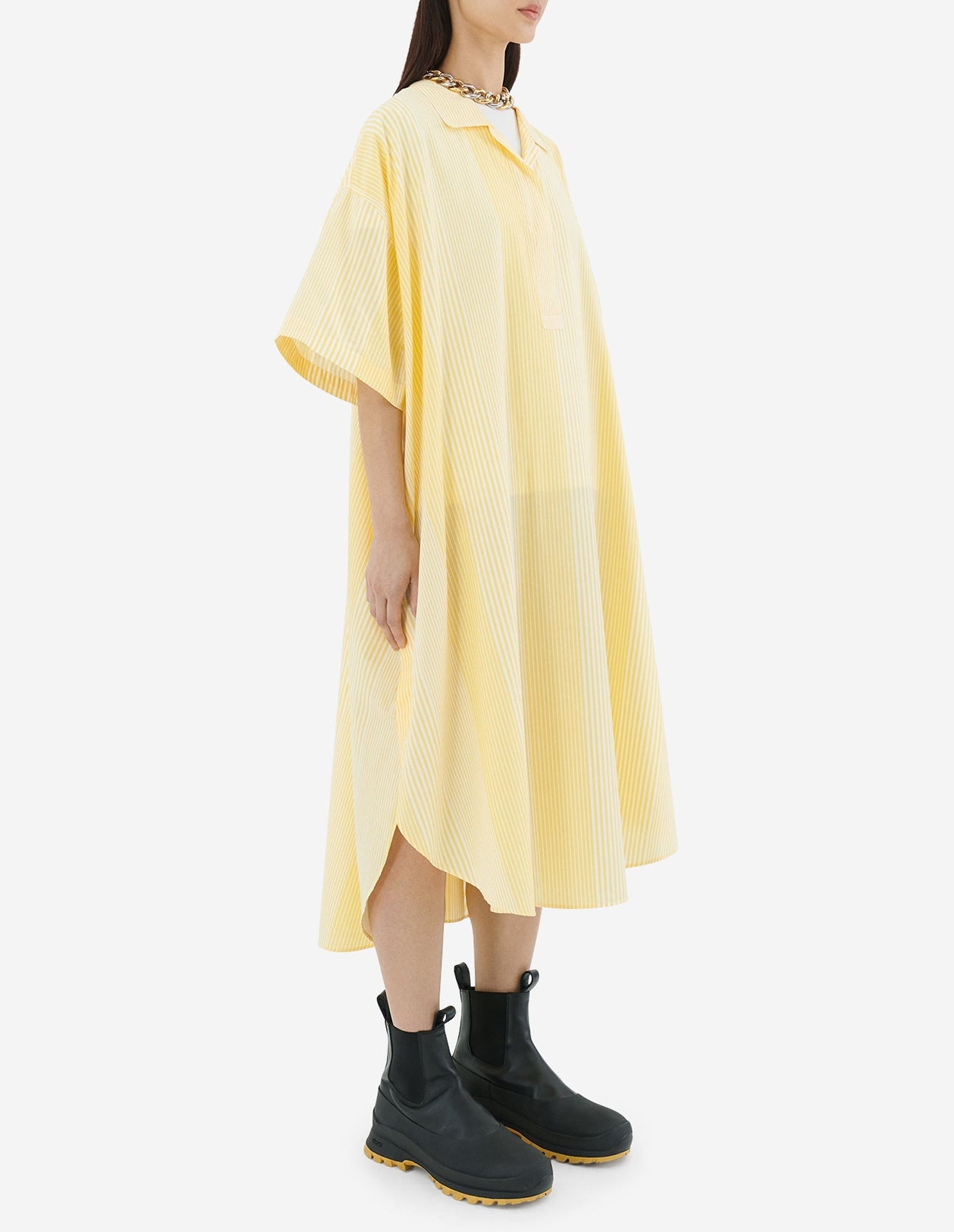 Robe chemise rayée oversize - Sun Yellow Stripes