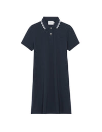 Robe polo à manches courtes avec écusson ton sur ton - Navy