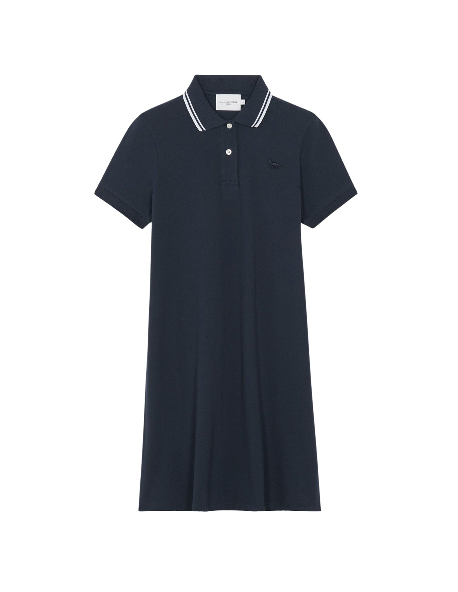 Robe polo à manches courtes avec écusson ton sur ton - Navy