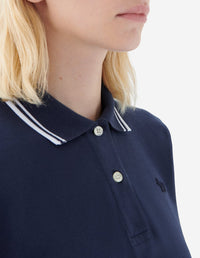 Robe polo à manches courtes avec écusson ton sur ton - Navy