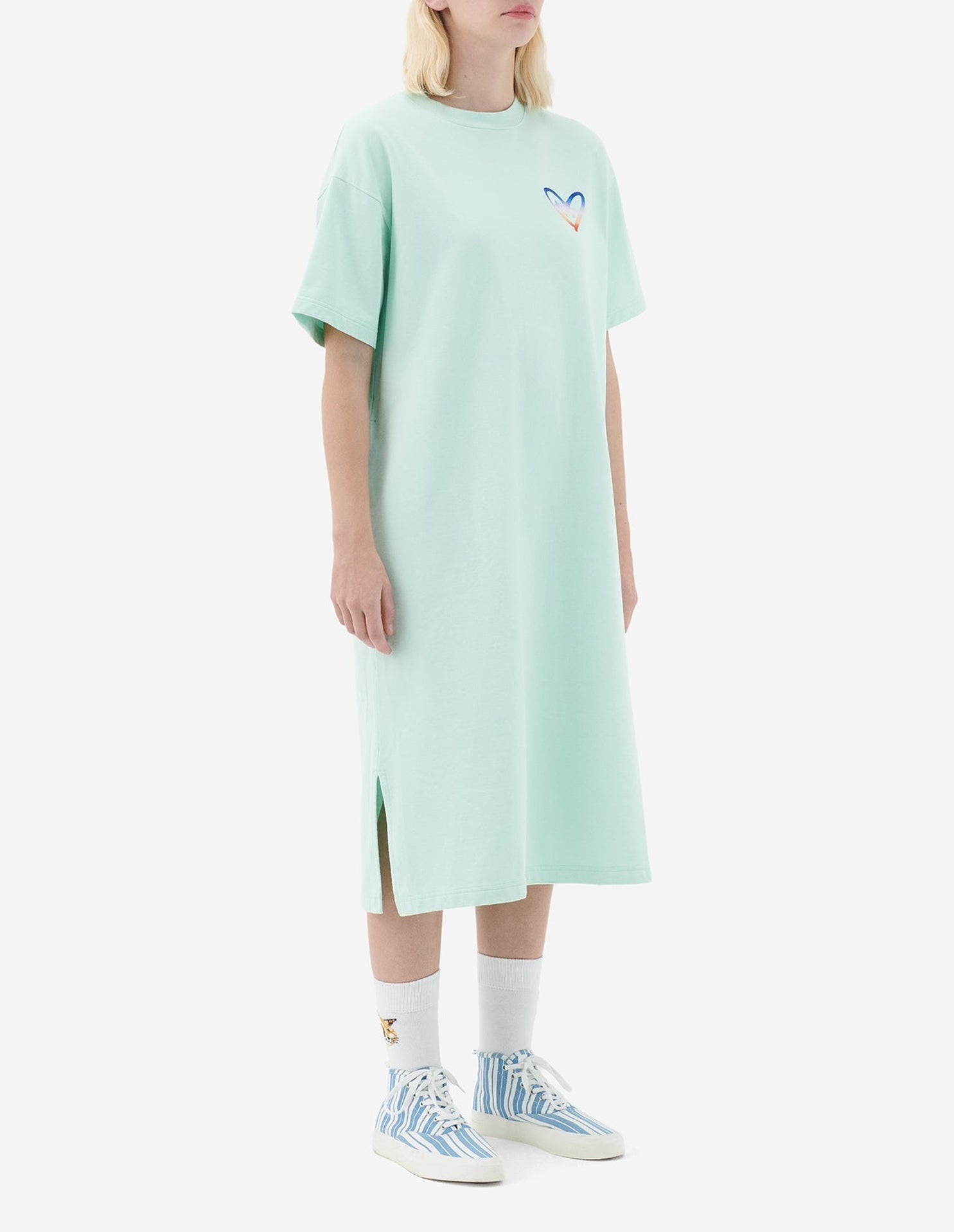 Robe t-shirt à col rond - Mist Green