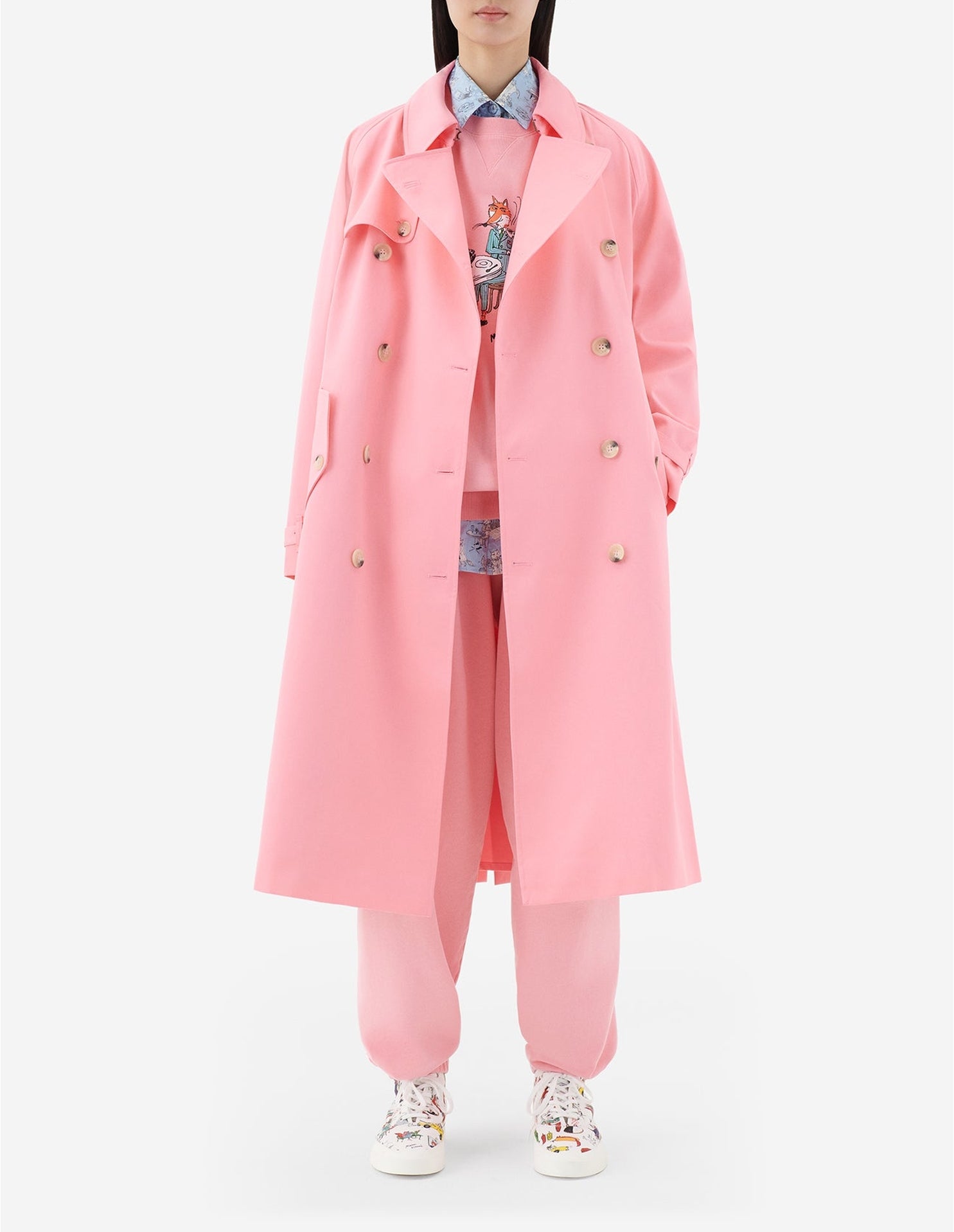 Trench Maison Kitsuné x Olympia Le-Tan - Bubble Gum Pink