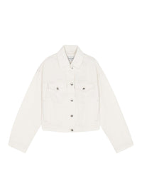 Veste courte avec écusson en denim - Ecru