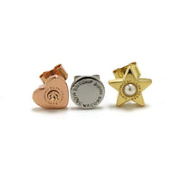 Set de trois boucles d'oreilles en laiton - Multicolor