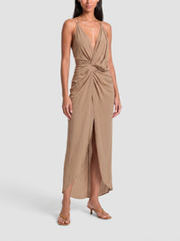 Robe Bayamo drapée - Light Brown