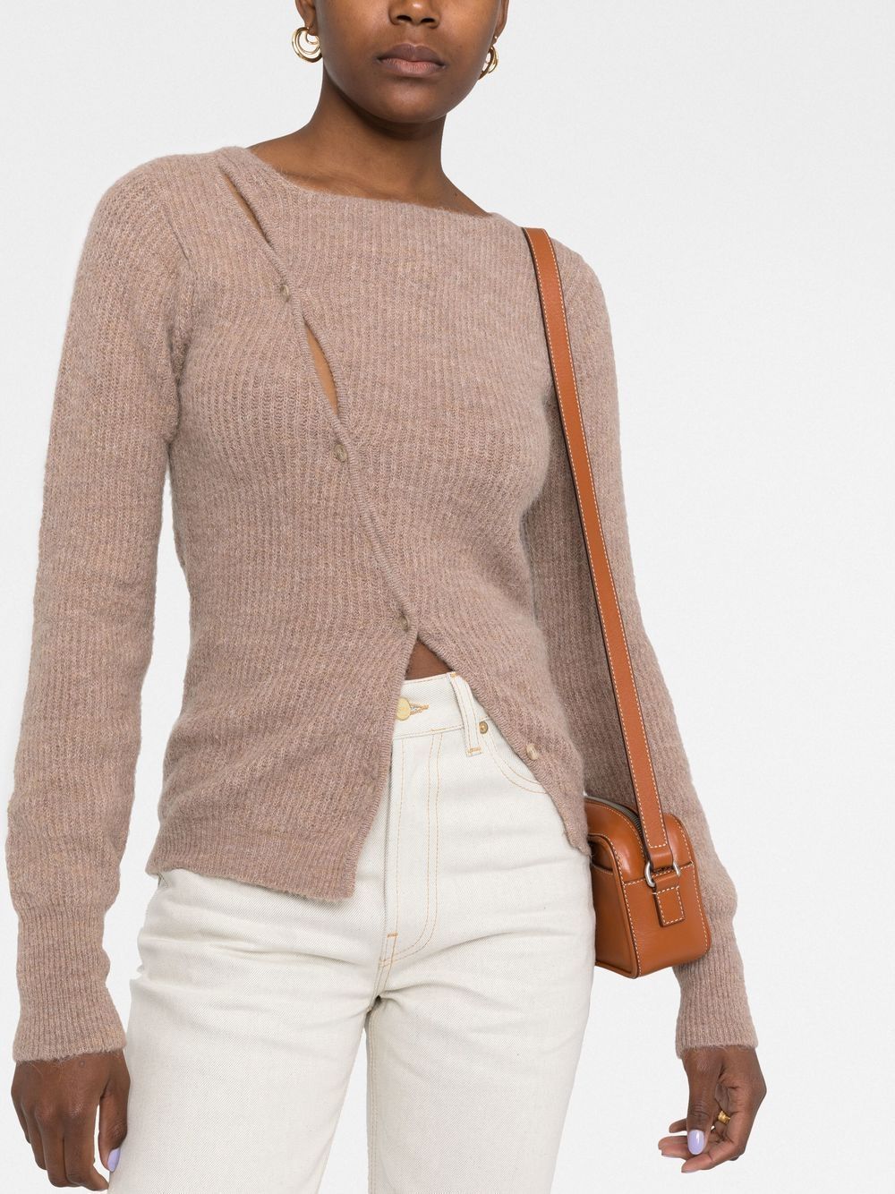 Cardigan Pau en laine mélangée - Beige