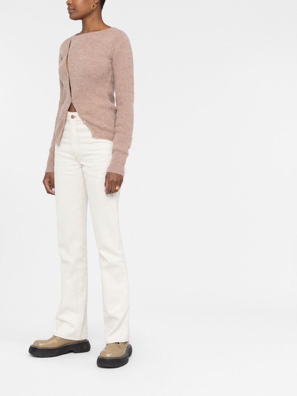 Cardigan Pau en laine mélangée - Beige