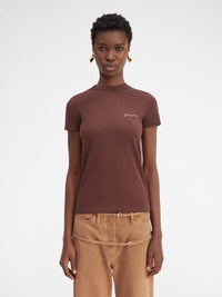 T-shirt à logo brodé - Brown