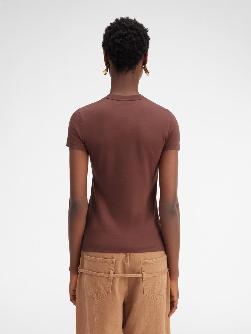 T-shirt à logo brodé - Brown
