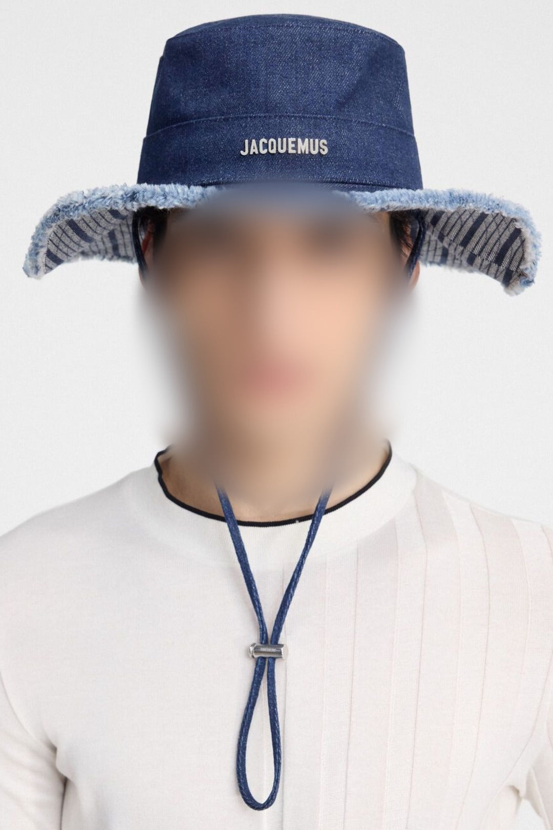 Bob Artichaut effiloché en denim - Navy Navy Stripe