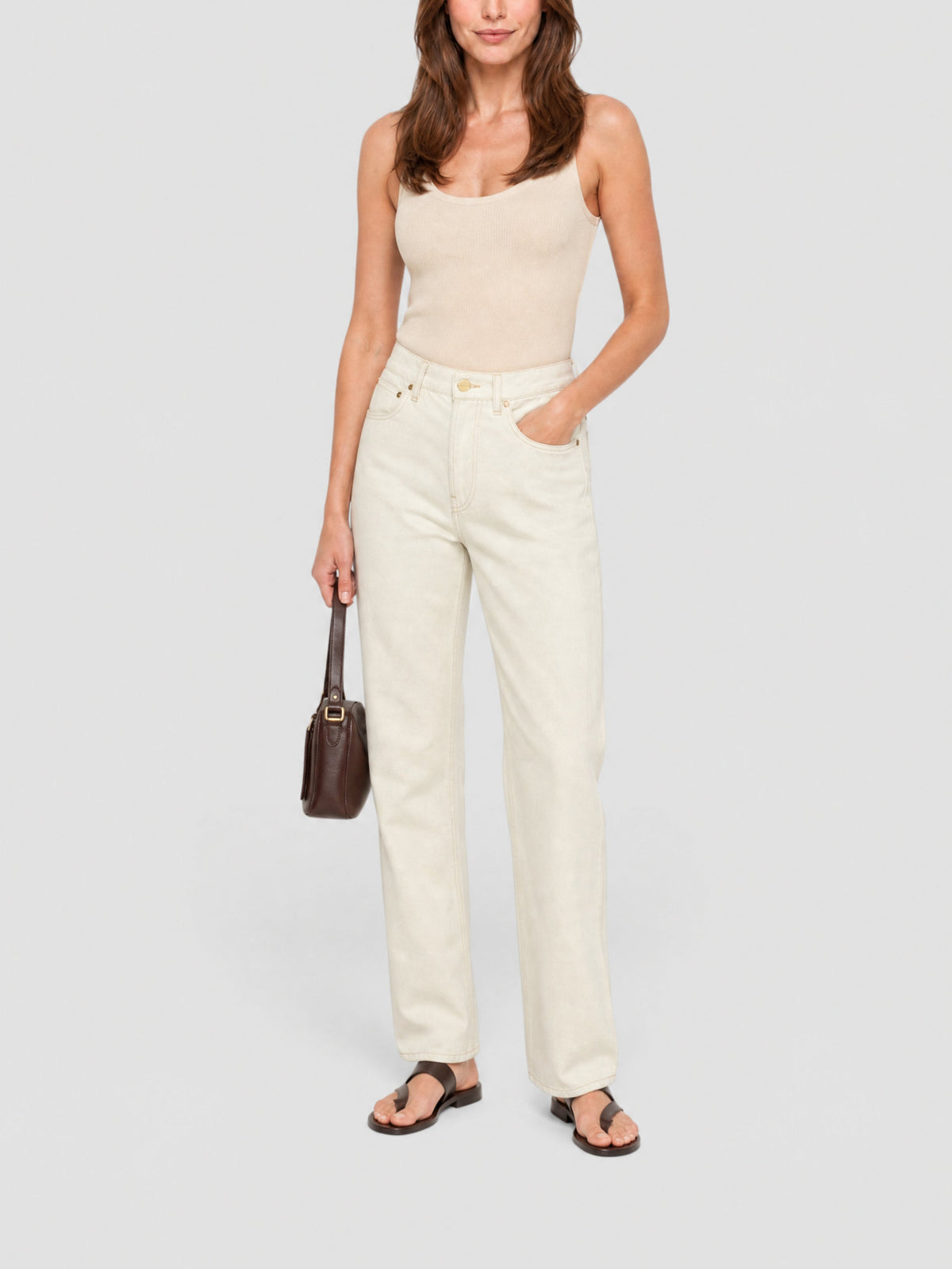 75€ / 0 sold //1 QTY / ST0%   Pantalon De-Nimes en denim - Off White Beige