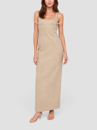 Robe longue Valdu en laine - Beige