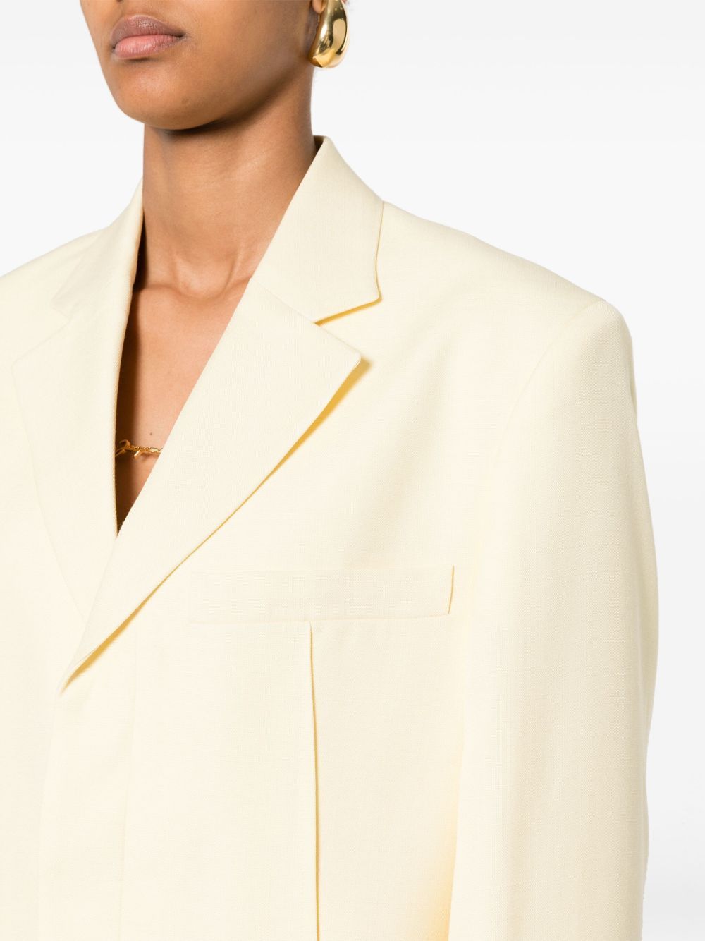 220€ / 1 sold //2 QTY / ST50%   Blazer structuré boutonné - Pale Yellow