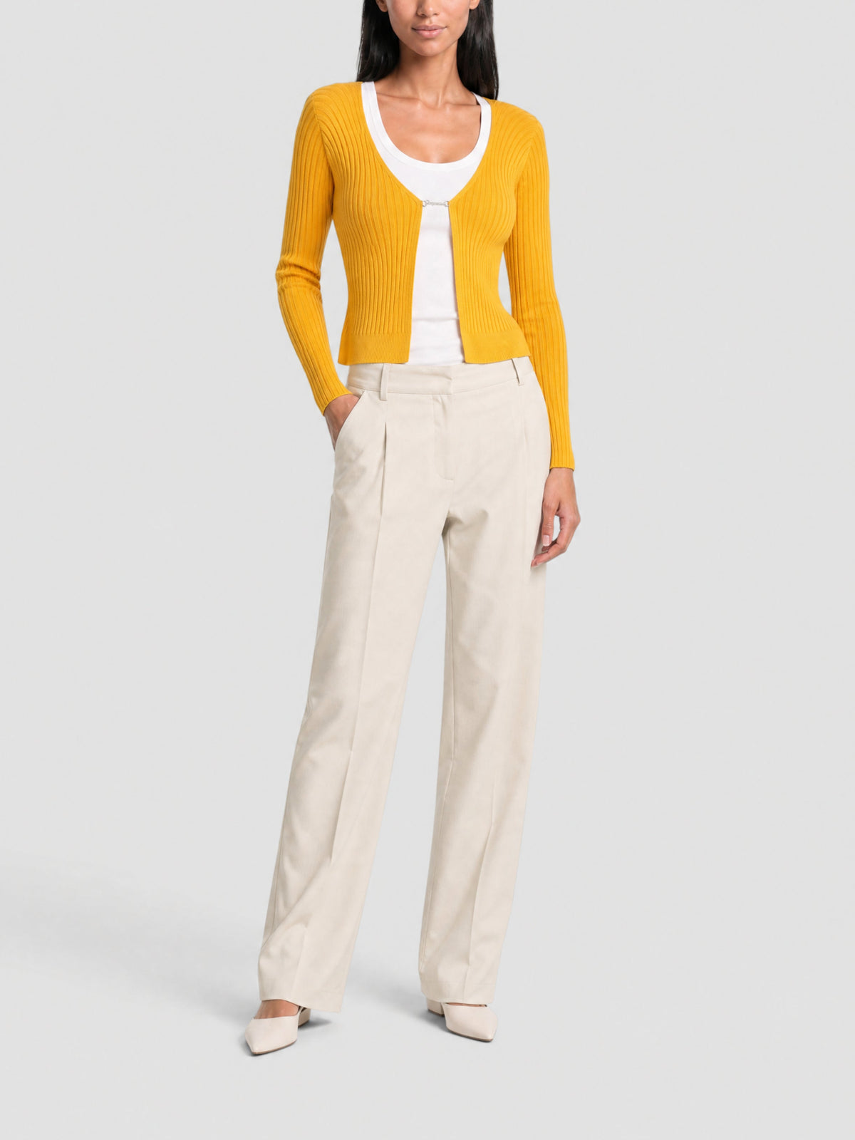 Cardigan Pralu à manches longues en maille - Orange