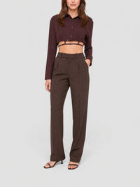 90€ / 2 sold //2 QTY / ST100%   Chemise Cavaou courte - Dark Brown