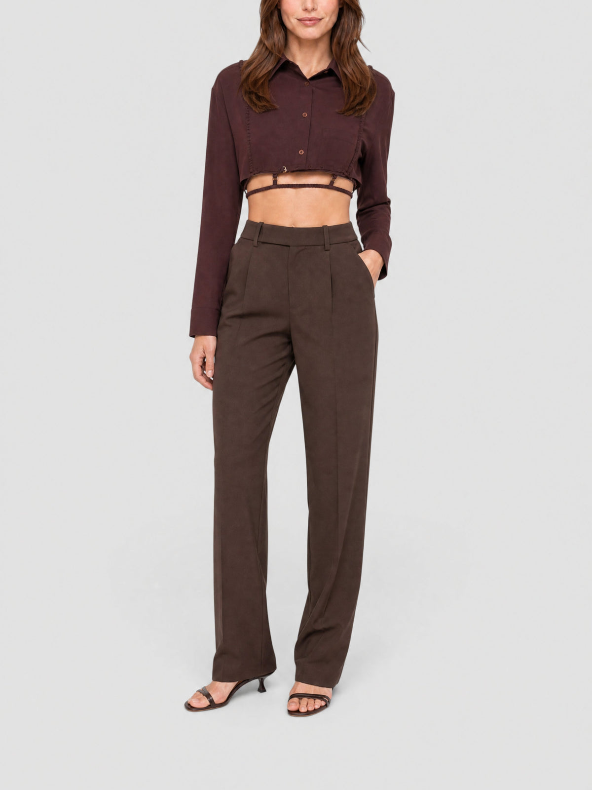 90€ / 2 sold //2 QTY / ST100%   Chemise Cavaou courte - Dark Brown