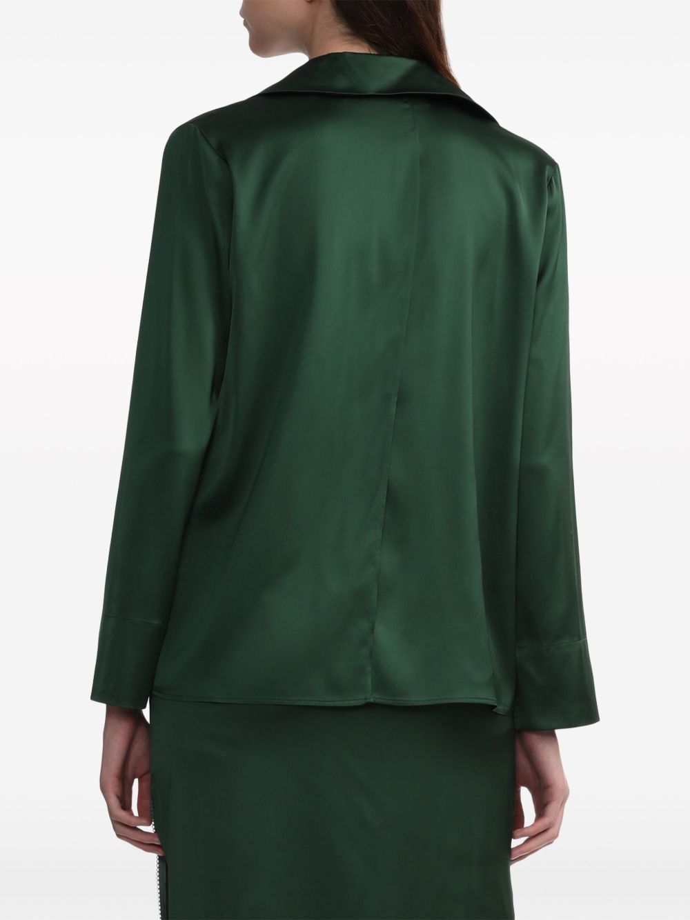 90€ / 6 sold //7 QTY / ST86%   Chemise Notte avec logo métallique en satin - Dark Green