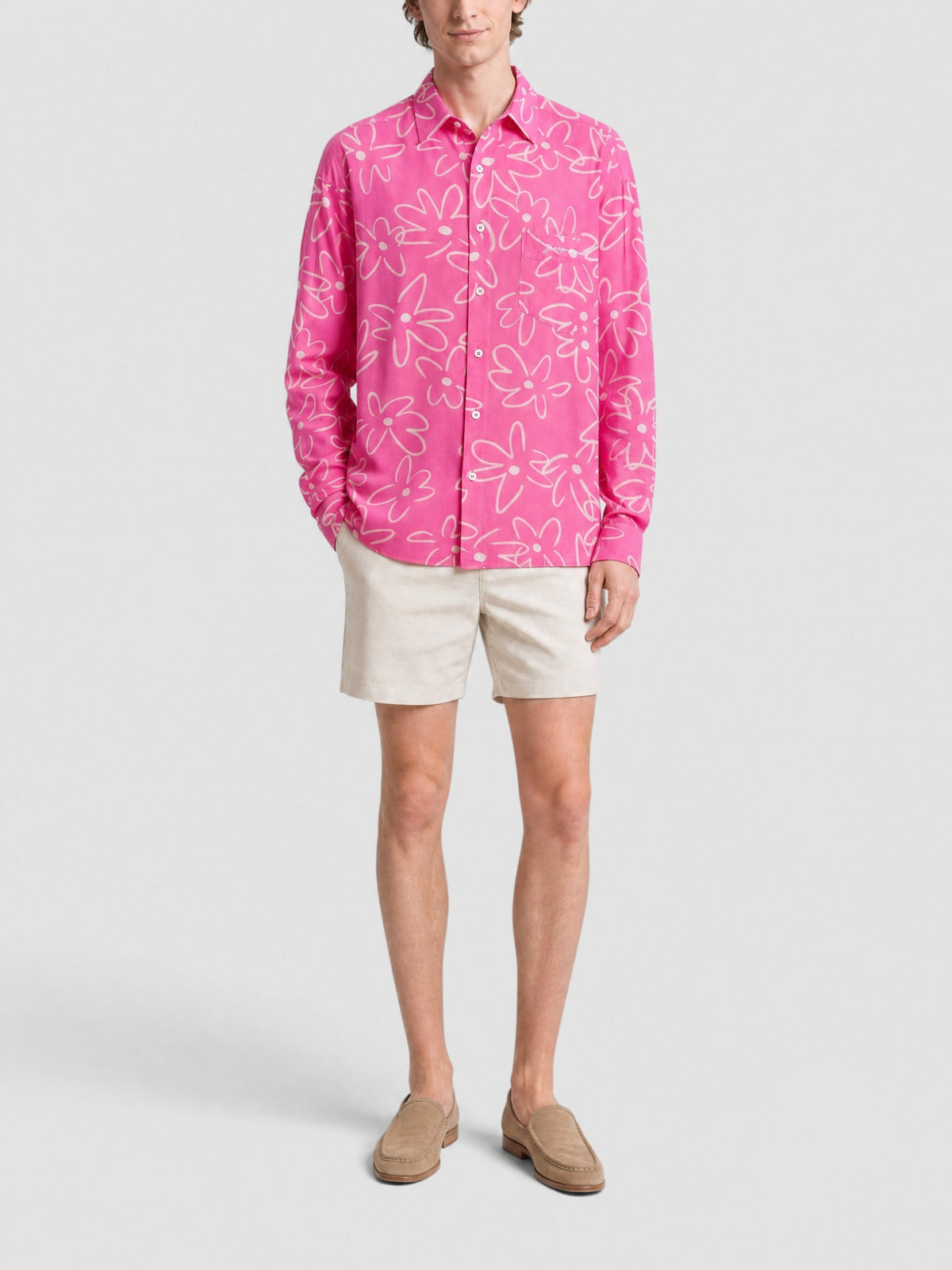 90€ / 4 sold //7 QTY / ST57%   Chemise Simon imprimée - Pink White Flowers