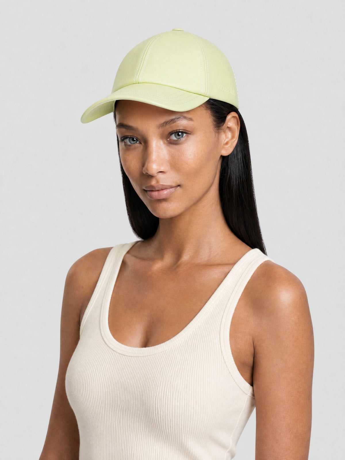 50€ / 9 sold //9 QTY / ST100%   Casquette Mentalo en cuir - Light Green