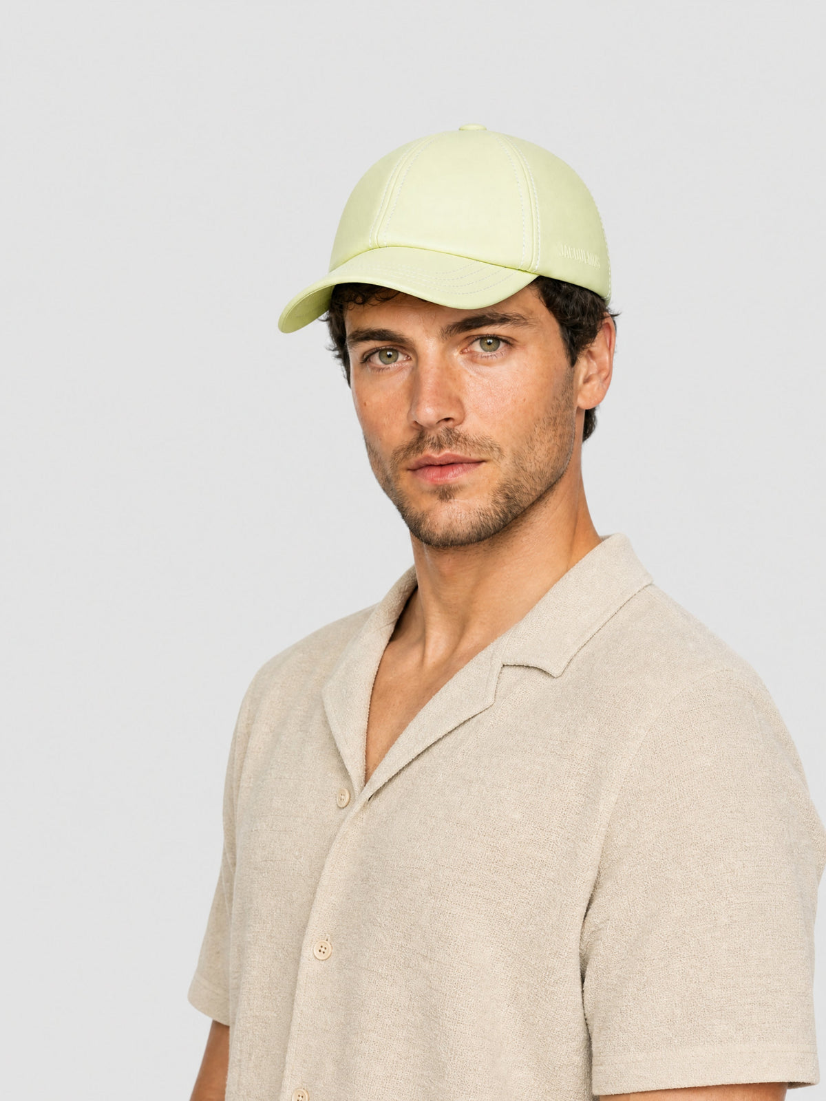 50€ / 9 sold //9 QTY / ST100%   Casquette Mentalo en cuir - Light Green
