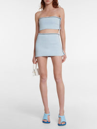 35€ / 1 sold //73 QTY / ST1%   Top bandeau asymétrique Sorbetto à liseré - Light Blue