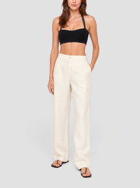 35€ / 5 sold //59 QTY / ST8%   Brassière Beijo à bretelles en lin - Black