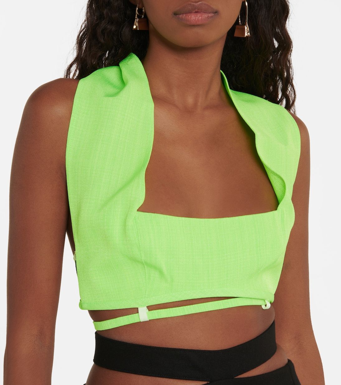 35€ / 0 sold //20 QTY / ST0%   Débardeur court Limao en soie mélangée - Green