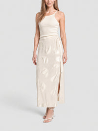 75€ / 1 sold //1 QTY / ST100%   Jupe Draggiu fendue - Off White Embroidery