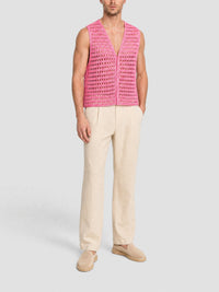 150€ / 1 sold //2 QTY / ST50%   Gilet en crochet sans manches - Pink