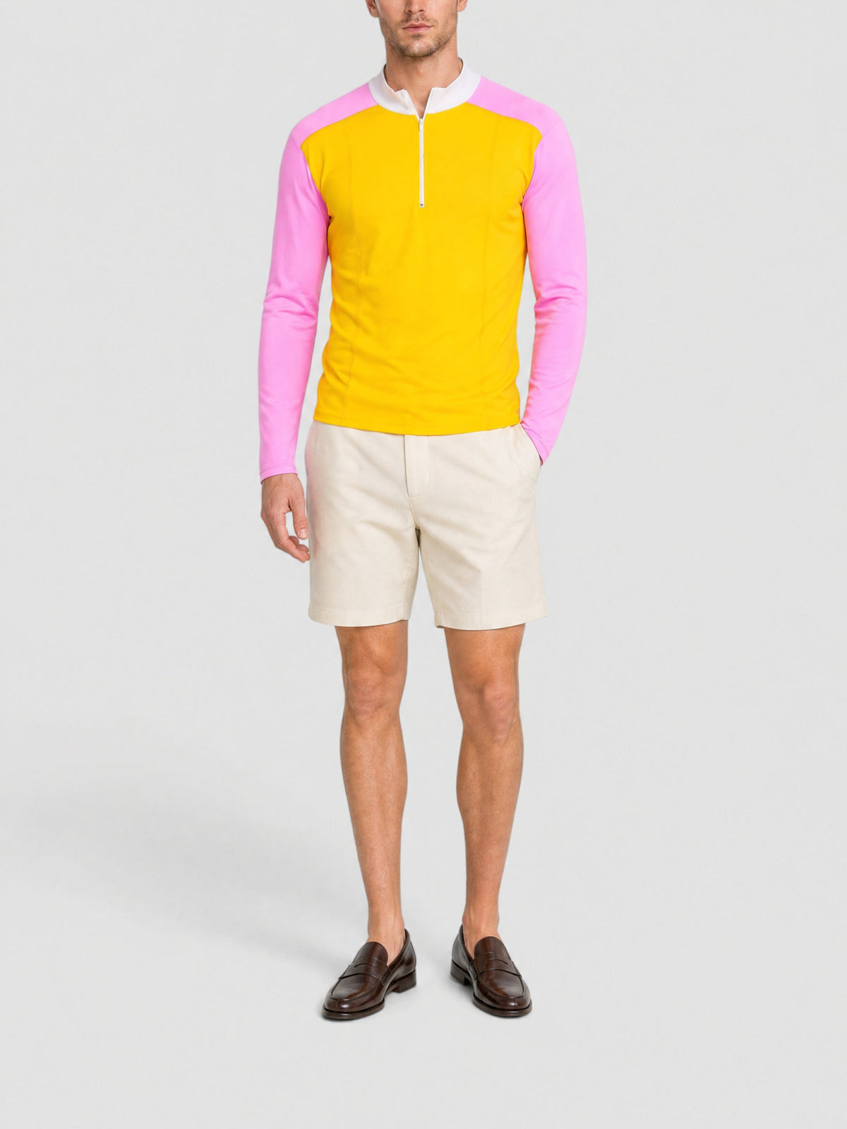 60€ / 3 sold //10 QTY / ST30%   T-shirt cycliste manches longues tricolore - Multi Orange