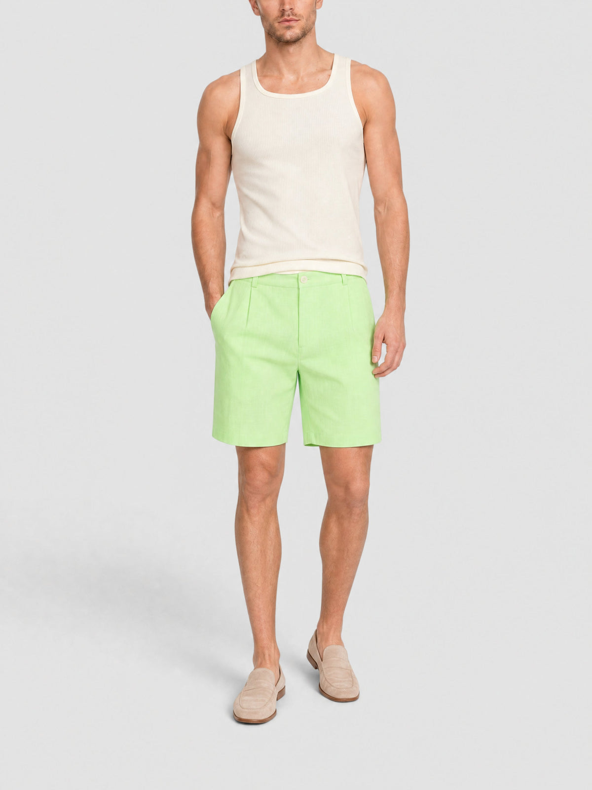 75€ / 2 sold //14 QTY / ST14%   Short Gelati en soie mélangée - Green