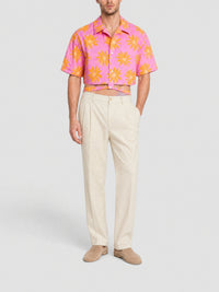 90€ / 0 sold //4 QTY / ST0%   Chemise courte à fleurs - Orange Pink Flowers