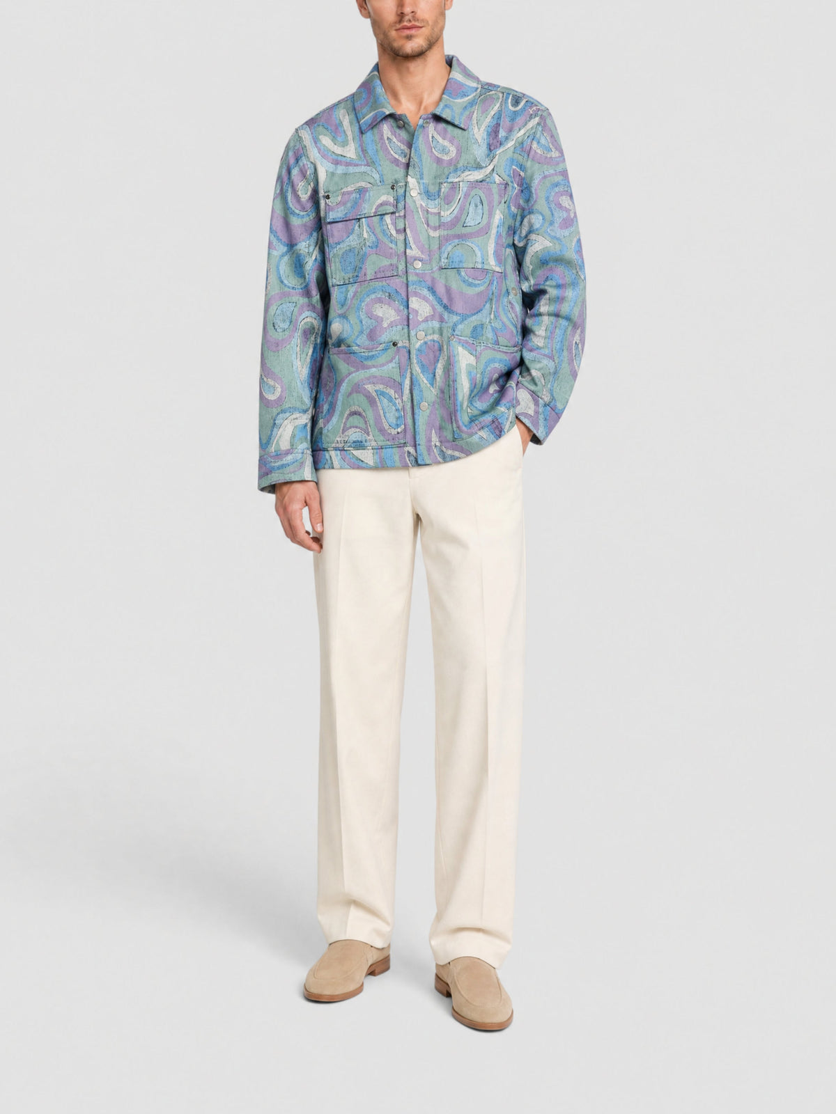 190€ / 1 sold //8 QTY / ST13%   Blouson Pescadou imprimé - Print Faded Paisley
