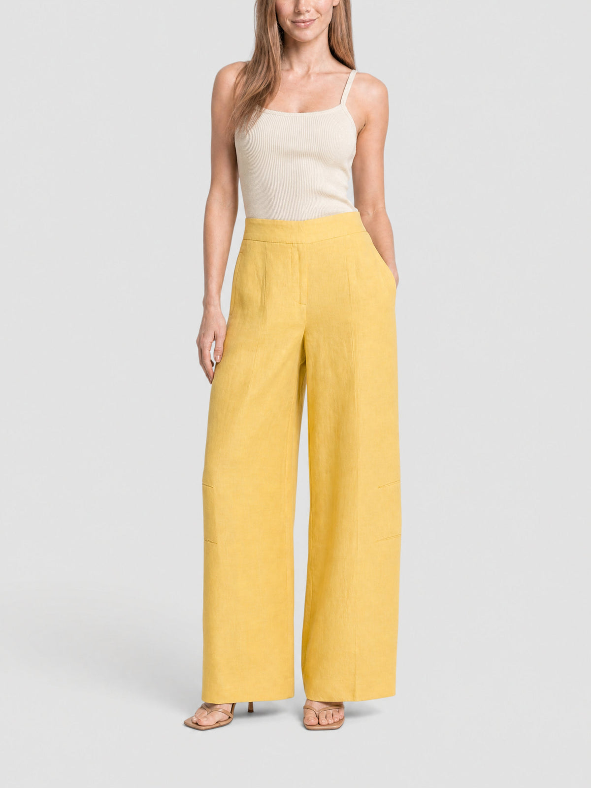 75€ / 0 sold //1 QTY / ST0%   Pantalon Plidao en lin - Yellow