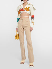90€ / 0 sold //1 QTY / ST0%   Chemise Meio brodée - Print Beige Arty Sun