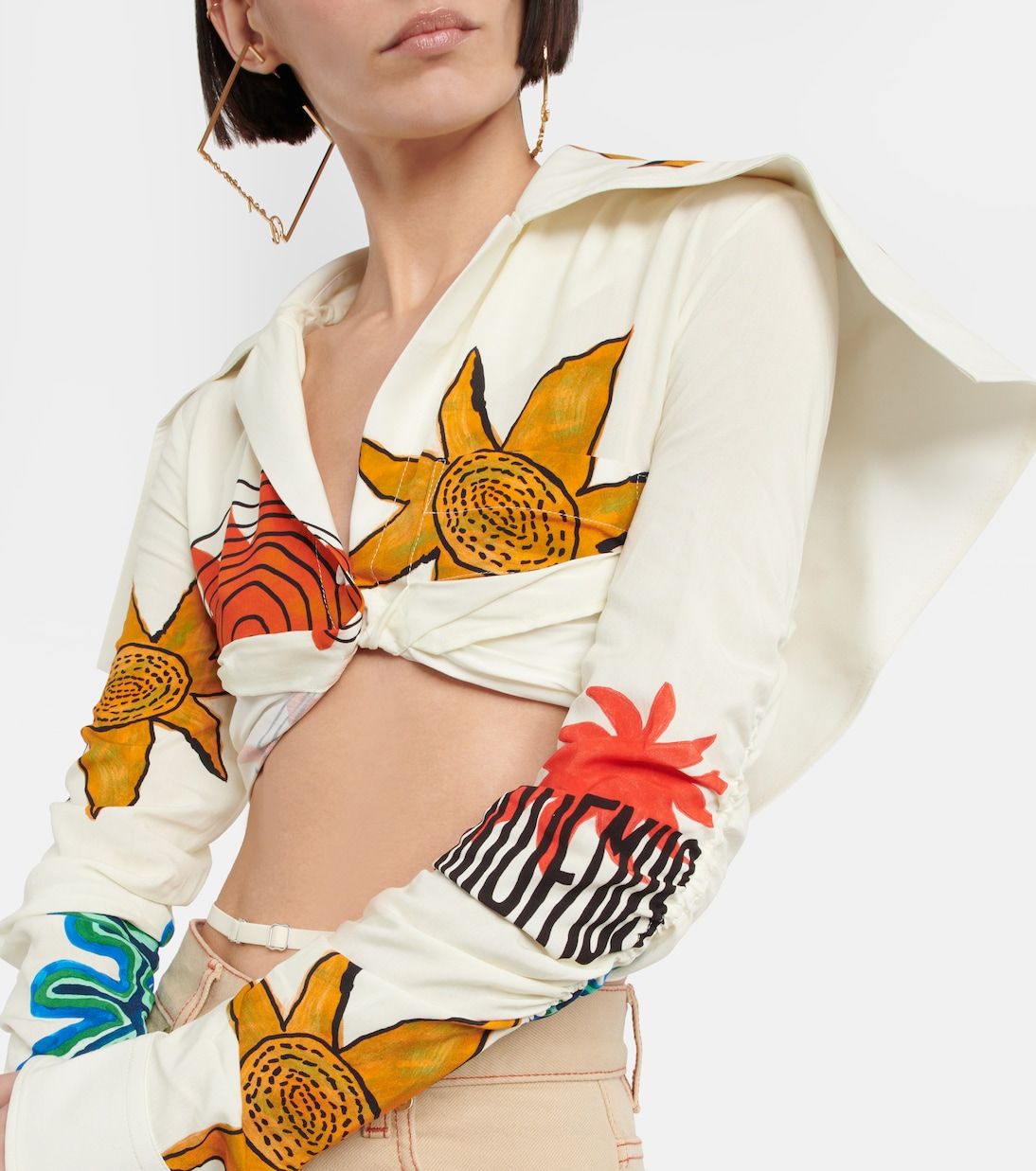 90€ / 0 sold //1 QTY / ST0%   Chemise Meio brodée - Print Beige Arty Sun