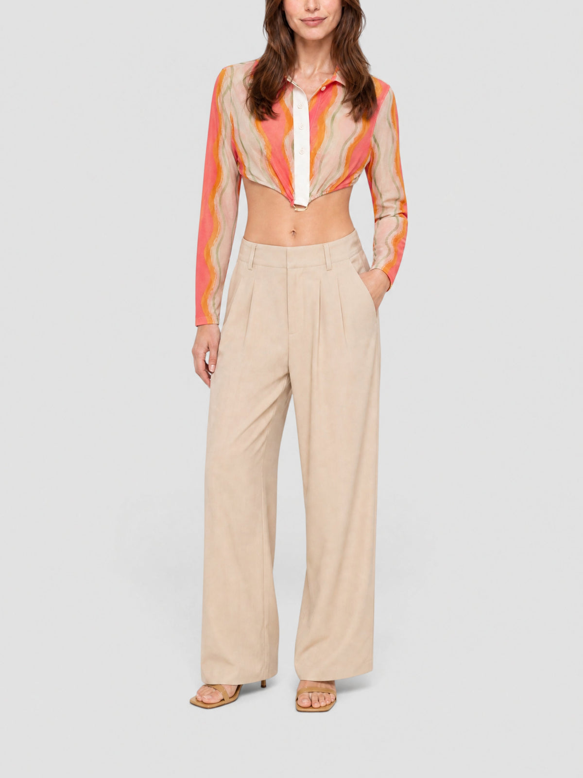 90€ / 0 sold //3 QTY / ST0%   Chemise Abaca imprimée - Pink Waves Strippes