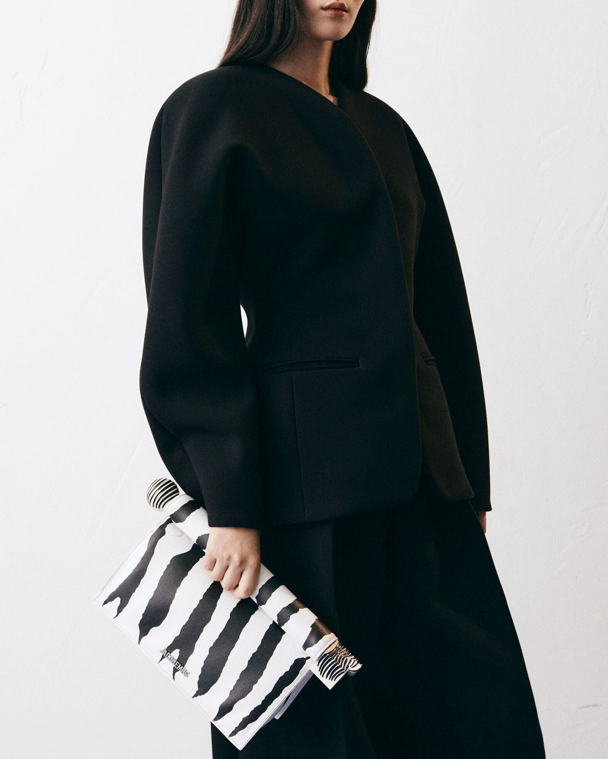 Pochette en cuir - Black & White Zebra