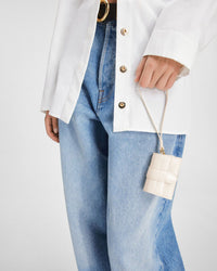 90€ / 0 sold //49 QTY / ST0%   Petite pochette Bambino en cuir - Light Ivory