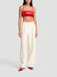 Brassière Pilou en cuir - Dark Red