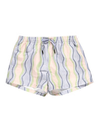 70€ / 2 sold //2 QTY / ST100%   Short Pingo de bain à J brodé - Blue Vertical Waves