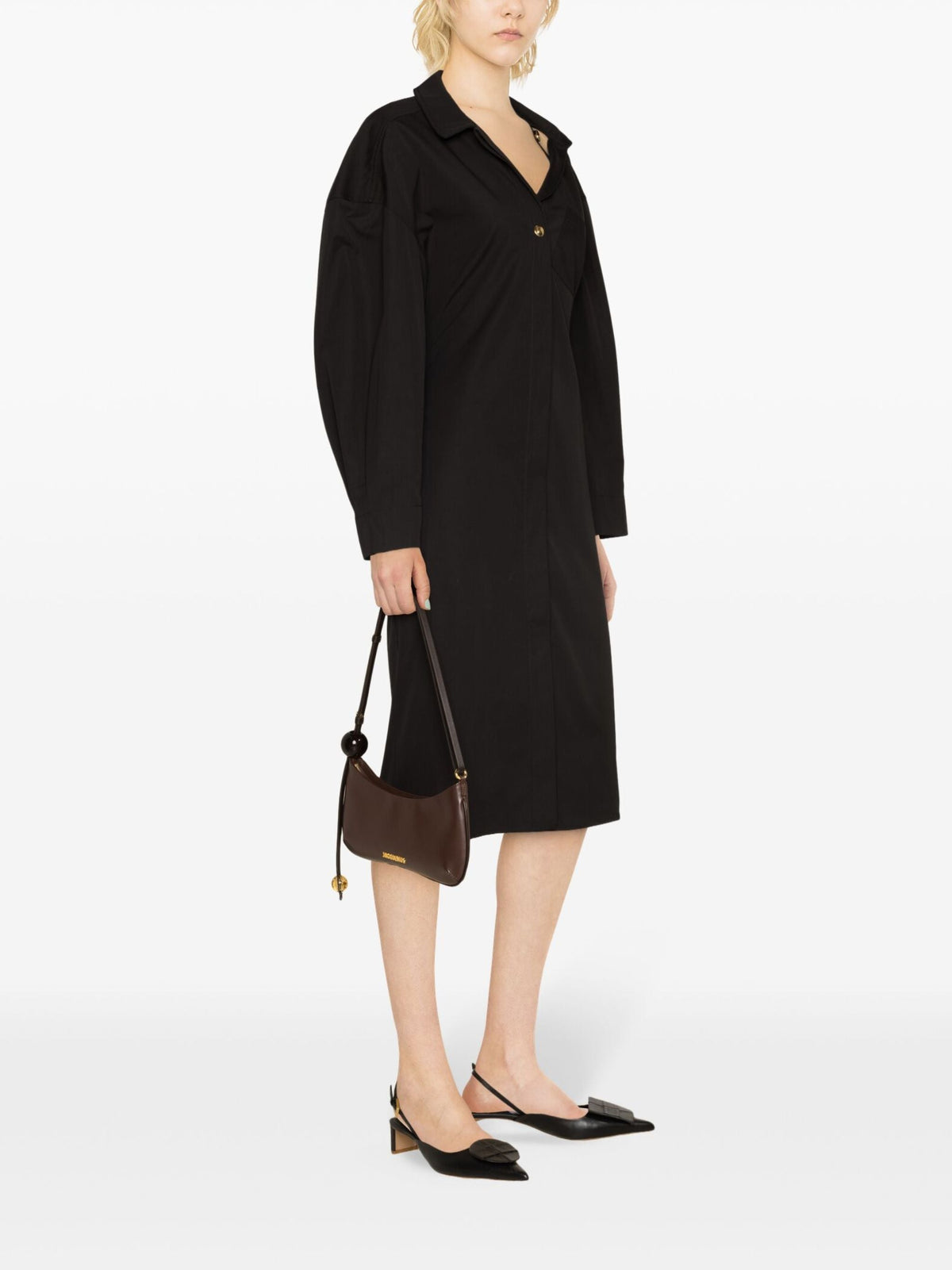 Robe chemise courte asymétrique - Black