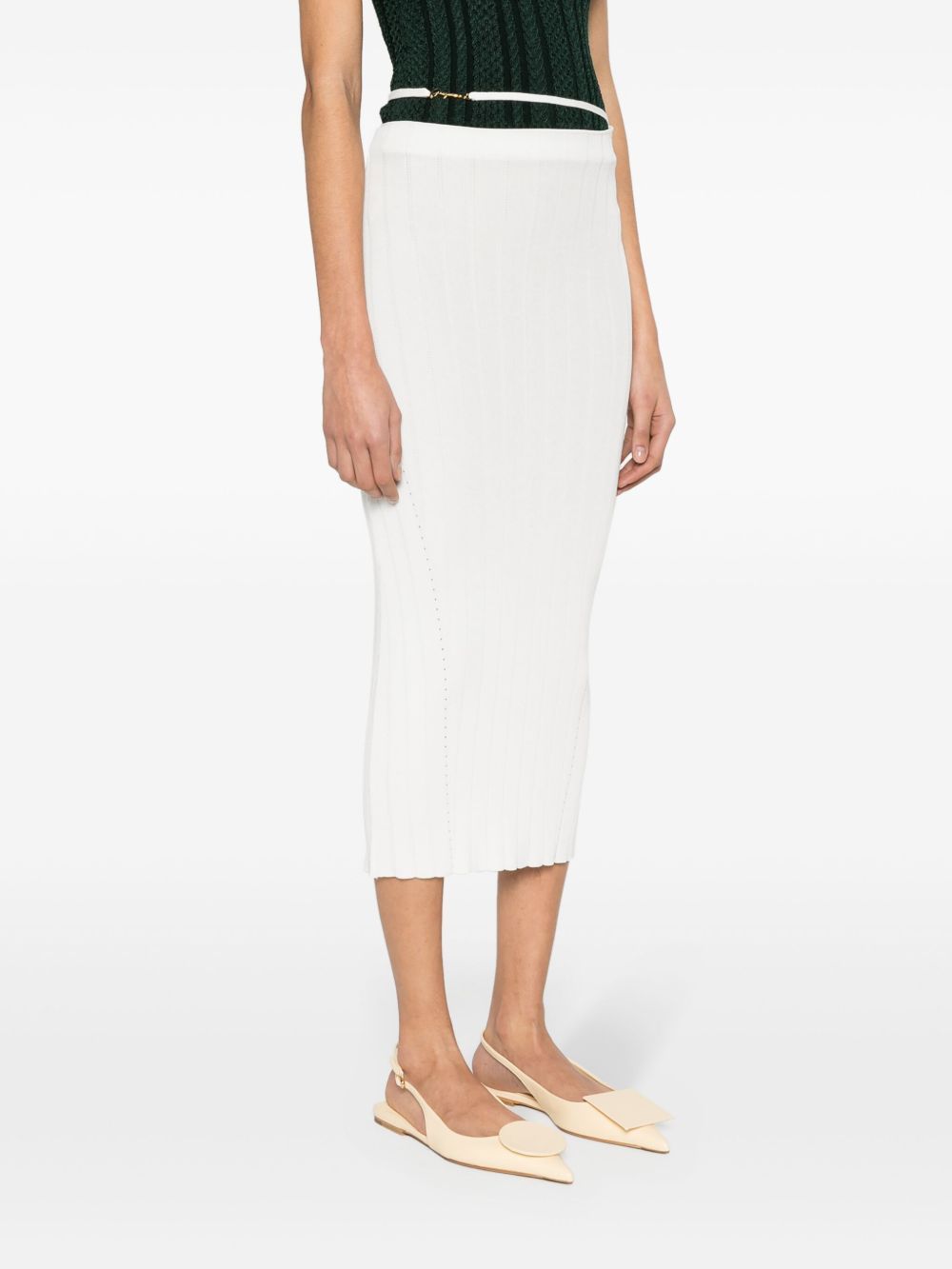 Jupe midi Pralù en maille - Off White