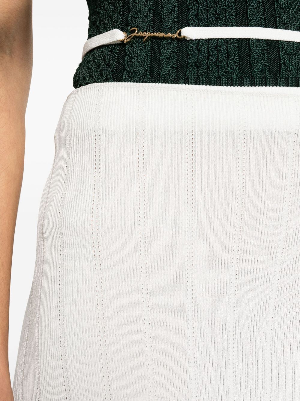 Jupe midi Pralù en maille - Off White