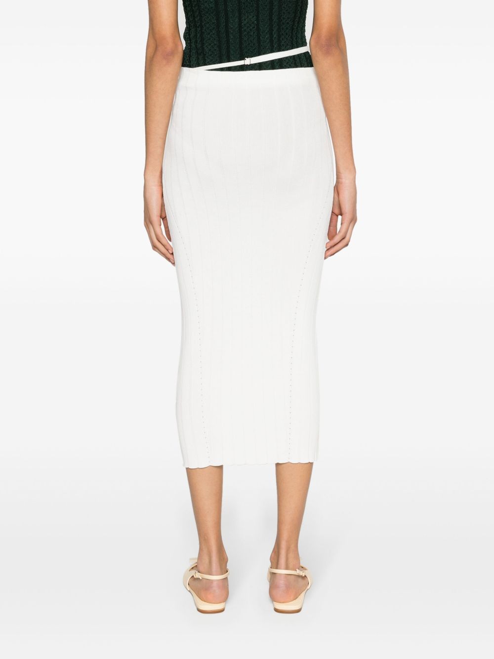 Jupe midi Pralù en maille - Off White