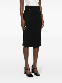 Jupe midi Bari en laine - Black