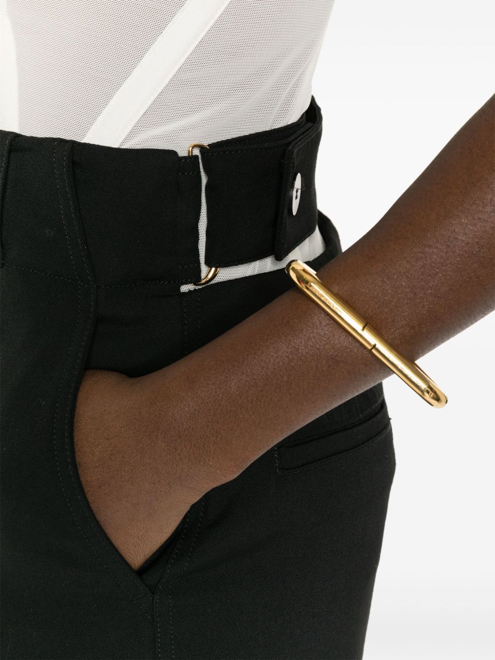 Jupe midi Bari en laine - Black