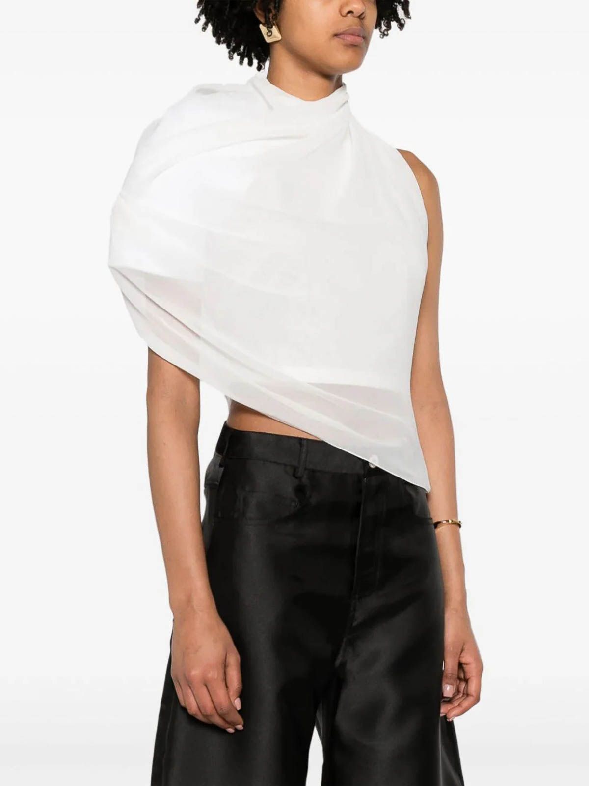 Top Pablo drapé asymétrique - White