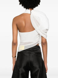 Top Pablo drapé asymétrique - White